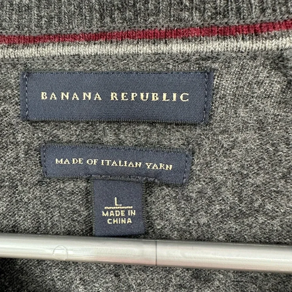 Banana Republic size large long sleeve pullover sweater italian yarn merino wool